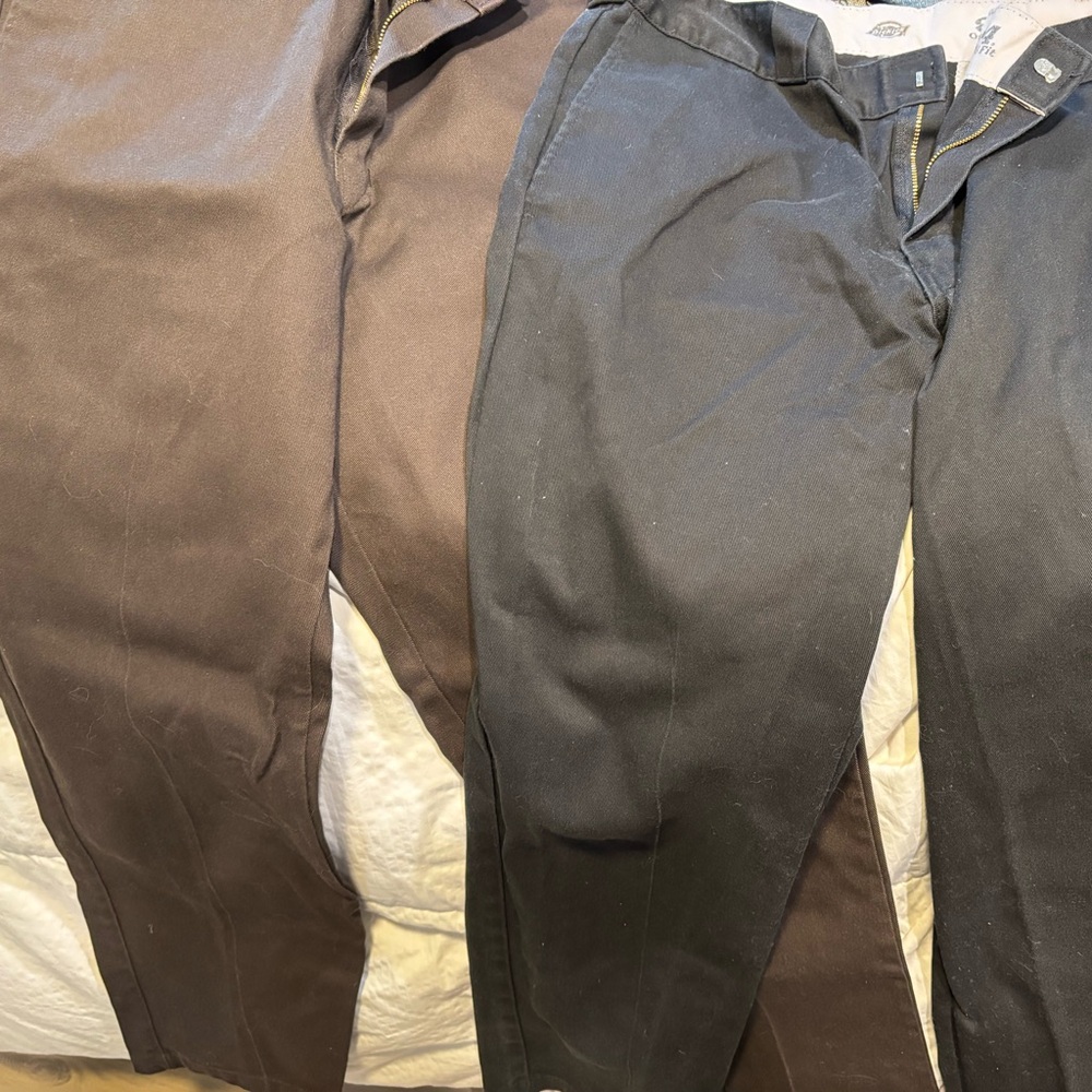 Dickies Black and Brown Chinos Casual Cotton Blend